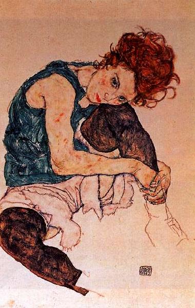 Egon Schiele Seated Woman with Bent Knee oil painting image
